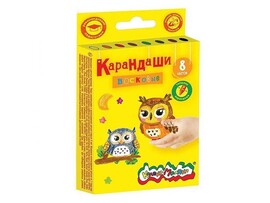 Восковые карандаши "Каляка-Маляка" 8 цв., кругл., 8 мм