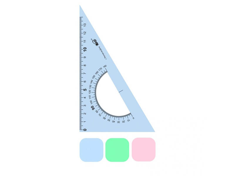 Линейка 2 в 1 Треугольник 15 см, транспортир, пласт. ТТ-15