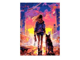 Картина по ном. на карт. 40*50 см "Город будущего"