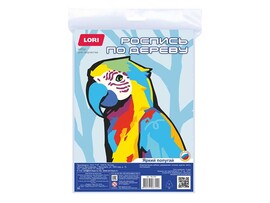 Роспись по дереву. Картина. Нео-животные "Яркий попугай"