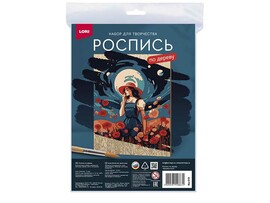 Роспись по дереву. Картина "Маковое поле"
