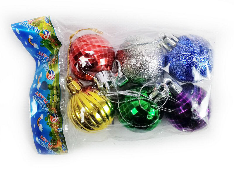 Набор елочных шаров "Разноцветные" 3.5 см, 6 шт. в уп. С-402