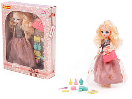 Кукла "Даша" 29 см в пышном платье, аксесс. 10 эл. в кор. №2