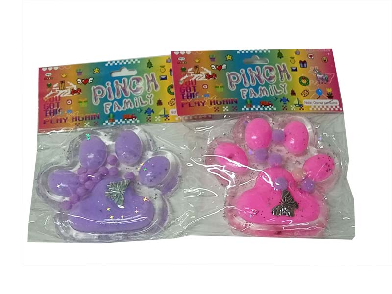 Сквиш "Лапка" 15 см, фигурка, блестки, прозрач. GL-15832