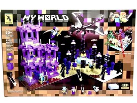 Конструктор My World Майнкрафт "Деревня Эндерменов" 2176 дет., свет., 80*55 см в кор. Арт. QG737