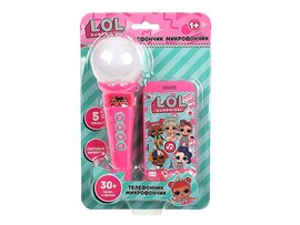 Набор 2в1 Телефон и микрофон "ЛОЛ" 30 песен, звуков, 23*15 см на блист. HT587-R5