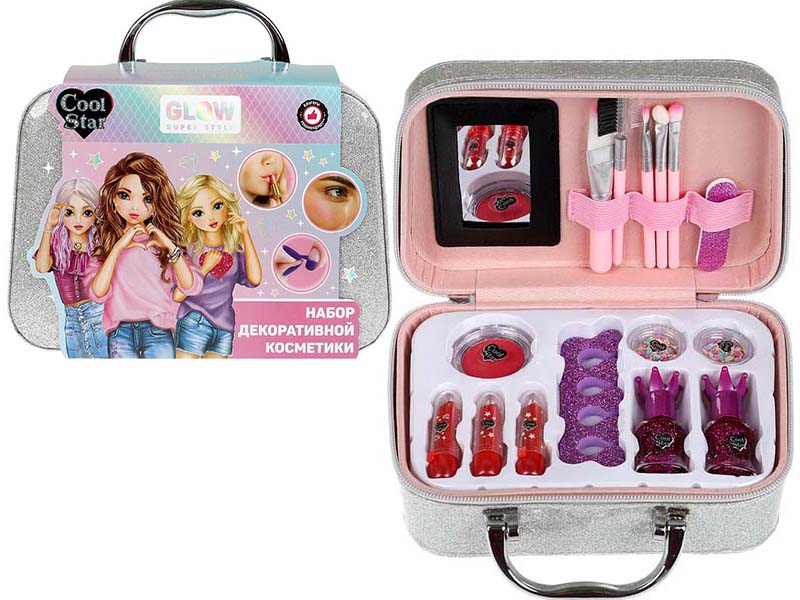 Набор косметики "Cool Star": лак, помада, румяна, аксесс., в чемондачике. SC118454-CS