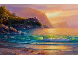 Холст с красками 22х30 см по ном. Морской бриз. Арт. Х-4051