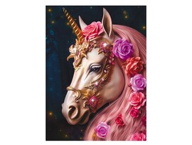 Холст с красками 30х40 см по ном. Розовый единорог. Арт. Х-8559