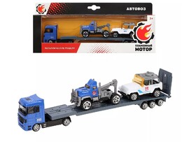 Автовоз "Полиция" 24 см, металл., 2 машинки 6 см, в кор. Арт. 870392