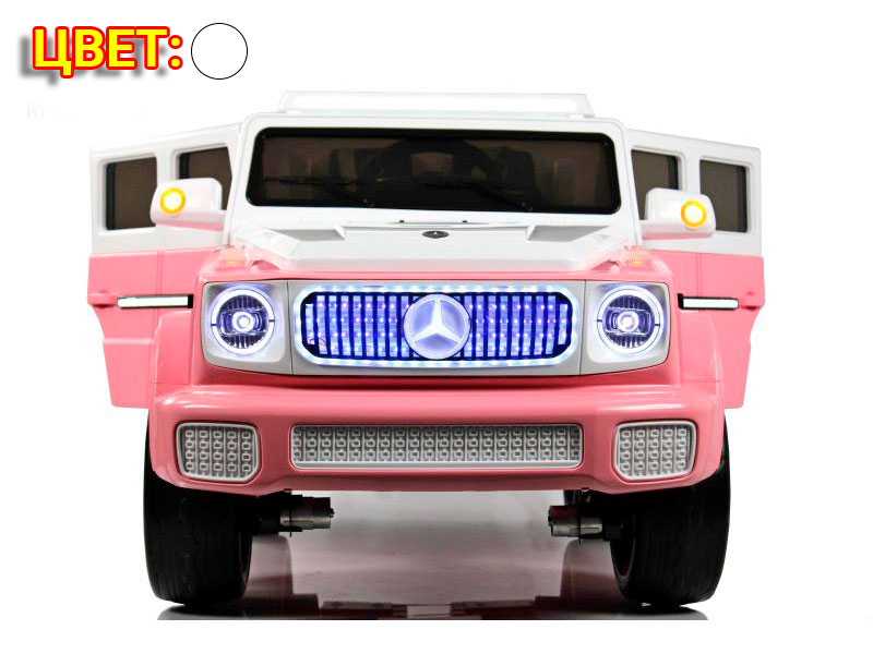 Электромобиль Джип Белый Р/У 1-мест., аккум.4WD 12V, 12,7Ah, сиденье кожа, свет, звук, USB+MP3, до 10 км/ч, до 8 лет, до 30 кг. HQC055-777