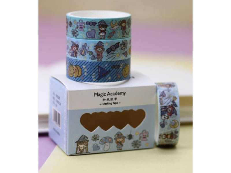 Клейкая лента декорат. "Magic academy" 4 шт., 14 мм*2 м. 636b-03