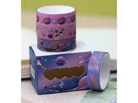 Клейкая лента декорат. "Космос" 6 шт., 10 мм*2 м, в кор. 636H-04