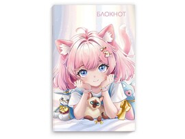 Блокнот 40 л. Малышка в лучах, 12*18 см, точка, софт-тач вельвет. Арт. 69625