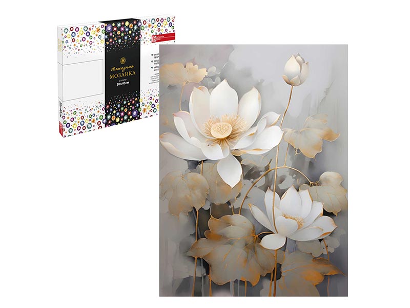 Алмаз. моз. 30*40 см, с подр., полн. зап. Цветок лотоса. Арт. 68639