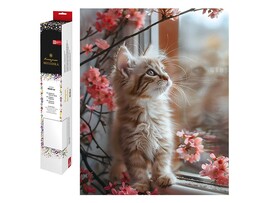 Алмаз. моз. 40*50 см, без подр., полн. зап. Котик у окошка. Арт. 68641