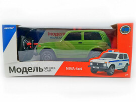 Машина «Нива 4х4» на р/у (аккум., заряд USB, свет) 32*14*14 см в кор. MS 73