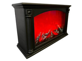 УЦЕНКА Камин декор. 33*21 см LED-огни, эфф. живого пламени, USB/батарейки, черный. SP-51BL