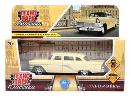 Машина металл. ГАЗ-13 Чайка 12 см, дв., инерц., светло-желтый. Технопарк