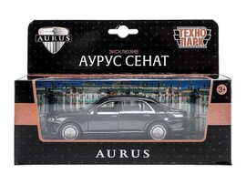 Машина металл. Aurus Senat 13.5 см, дв., багаж., инерц., черный. Технопарк