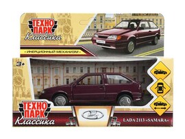 Машина металл. ВАЗ-2113 12 см, дв., багаж., инерц., красный. Технопарк