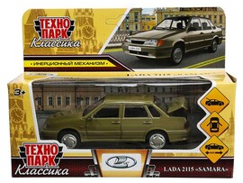 Машина металл. ВАЗ-2115 Самара 12 см, дв., инерц., серо-зеленый. Технопарк