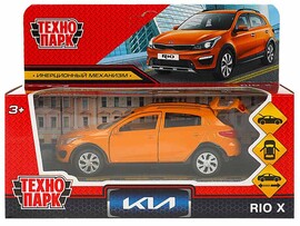Машина металл. KIA RIO X 12 см, дв., багаж., инерц., оранж. Технопарк