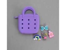 Брелок-сумочка с джиббитсами "Cool bag" 12х9 см, фиолетовый. Арт. 144P-031