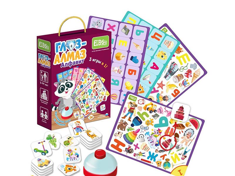 Настольная игра со звонком "Глаз-Алмаз. Алфавит" Арт. ET03-002