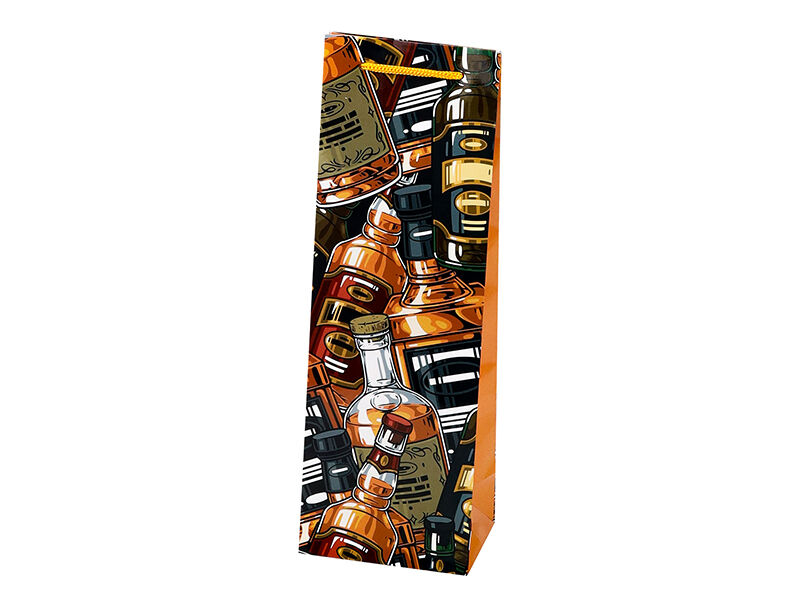 Пакет подар. глянц. лам. Bottle Алкоголь 12х36 см. ПКП-9131