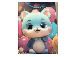 Пакет подар. мат. лам. Котенок и шарики 18х23 см, 3D эл. ПКП-9219