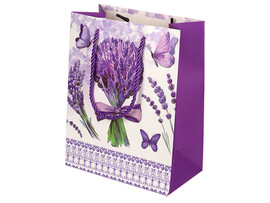 Пакет подар. мат. лам. Сиреневый букет 31х42 см, глиттер. ППК-3568