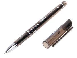 Ручка гел. со стир. черн Узор, синий корп., игольч. 0,5 мм, черная (кратно 12)