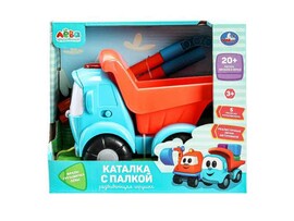 Каталка"Грузовичок Лева" 23 см, 20 песен, звуков, свет, в кор. HT838-R-WOD