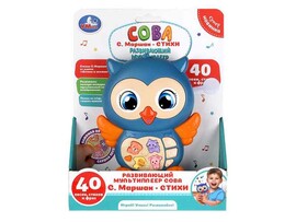 Мультиплеер "Сова" 15 см, стихи, песни, свет, в кор. 2103M075-R