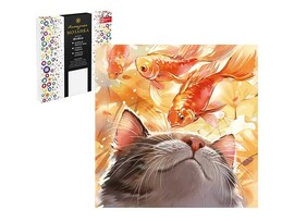 Алмаз. моз. 30*30 см, с подр., полн. зап. Кот с рыбами. Арт. 68615