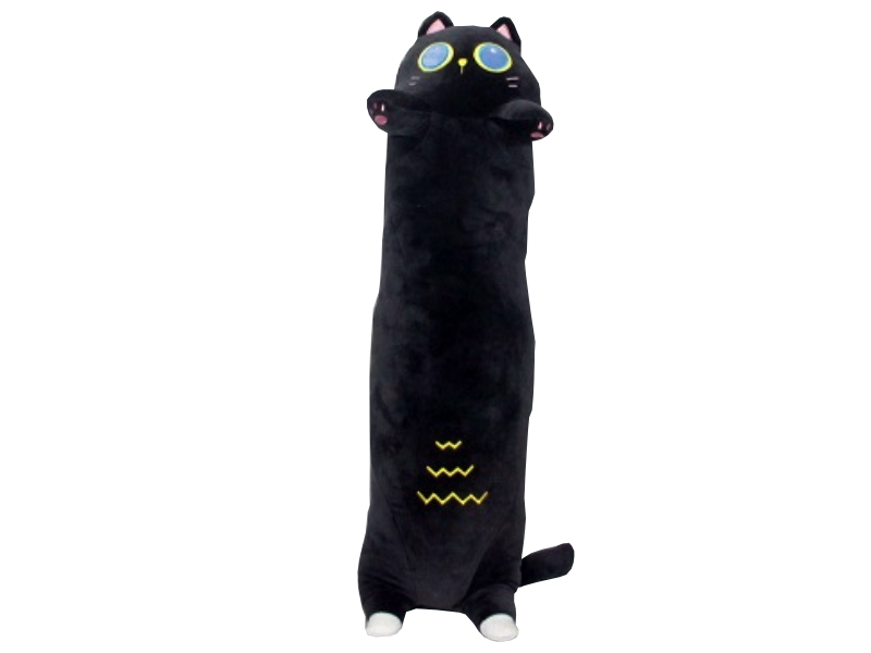 Мягкая игр. Валик Кот черный 110 см, 0749-01/110