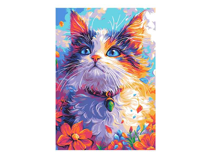 Картина по ном. на карт. 20*28,5 см "Кот-мечтатель"