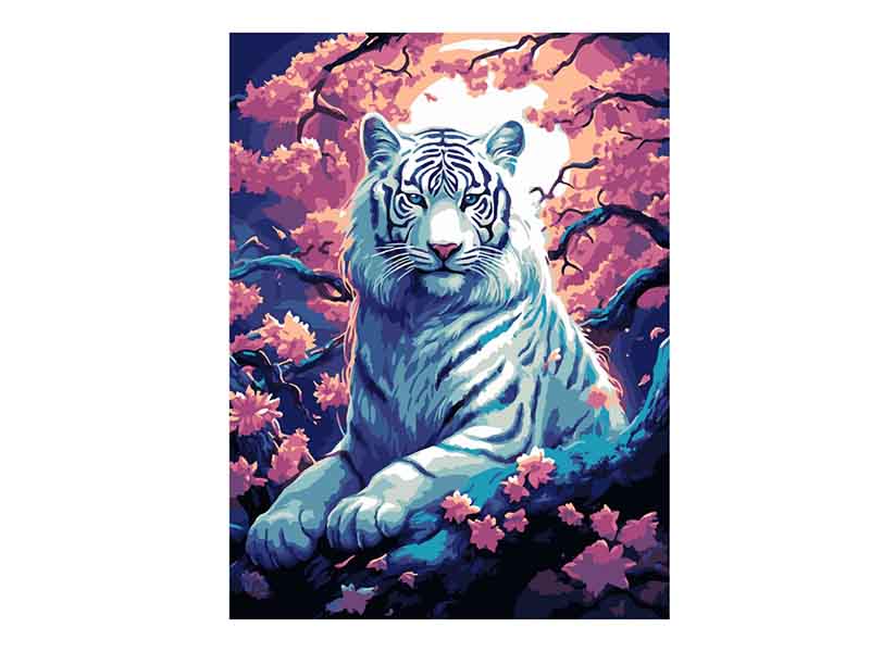 Картина по ном. холст на подр. 30*40 см "Белый тигр"