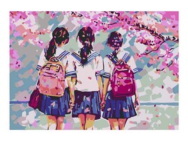 Картина по ном. на карт. 20*28,5 см "Школьные дни"
