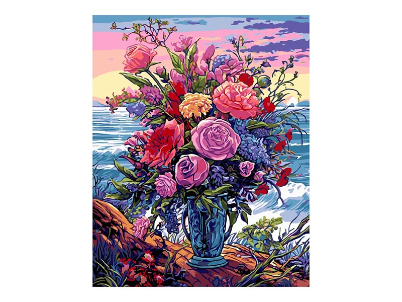 Картина по ном. холст на подр. 40*50 см "Цветы и море"