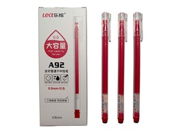 Ручка гел. "A92" прозр. трехгр. корп., игольч. 0.5 мм, красная (кратно 12)