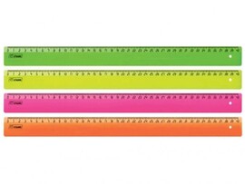 Линейка "Neon" 40 см, пласт., цв. ассорти