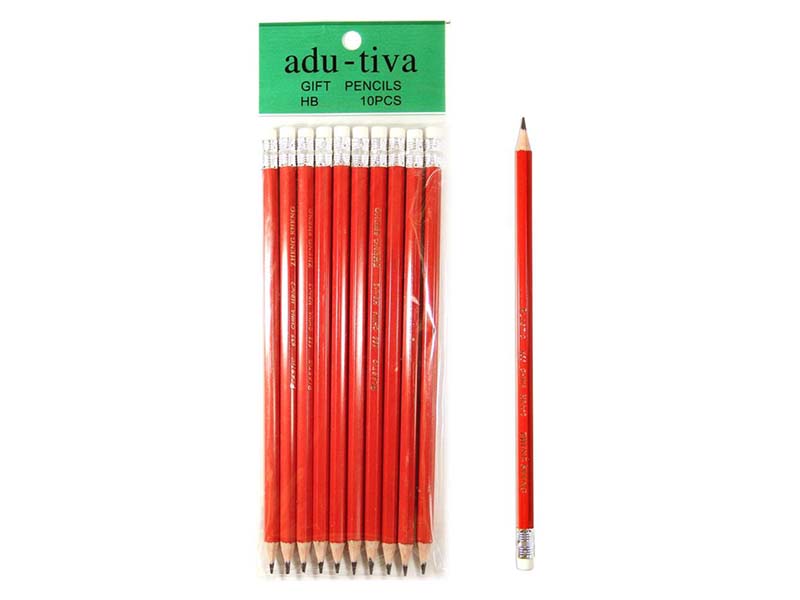 Карандаш ч/гр "adu-tiva" НВ, ластик, заточ., оранжевый. Р306-4 (кратно 10)
