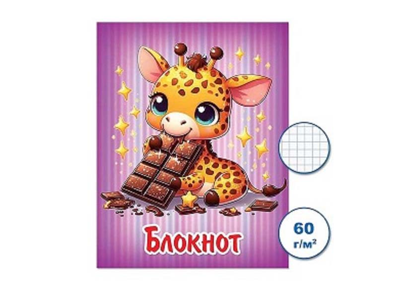 Блокнот А7 16 л. Милые животные, скрепка. Бс16/57-2