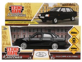Технопарк. Машина «LADA-21099 "СПУТНИК» металл. инерц. 12 см (открыв. двери, багажник) черная доставка оптом в Донецк