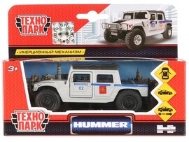 Технопарк. Машина «HUMMER h1 ПИКАП ПОЛИЦИЯ» металл. инерц. 12 см (открыв. двери, багажник) доставка оптом в Донецк