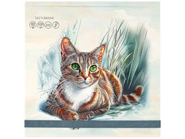 Скетчбук 200х200мм 40л «КОШАЧИЙ ПОРТРЕТ» (7БЦ, мат. лам.) доставка оптом в Донецк