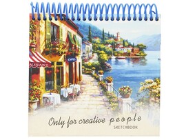Скетчбук А6+ 80л «НАБЕРЕЖНАЯ И ГОРЫ» (7БЦ, спираль, мат. лам.) доставка оптом в Донецк