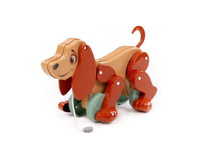 Собака-каталка "Боби" (бежево-коричневый) (в пакете)